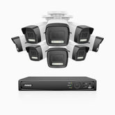 H500P - Zestaw do Monitoringu PoE 8 Kamery 3K z 16-Kanałowy Rejestratorem NVR, Noktowizja Pelny Kolor & EXIR, rozdzielczość 3072*1728, przysłona f/1.6 (0.005 Lux), detekcja ludzi i pojazdów, wbudowany mikrofon, IP67